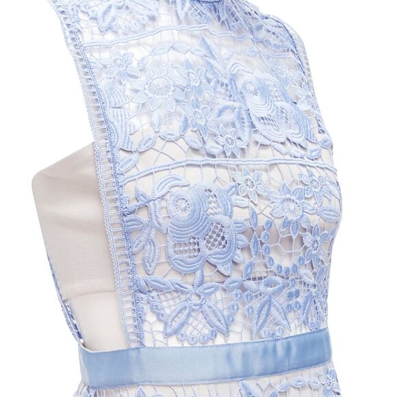 Self Portrait Guipure Lace Overlay Bandeau Cut Out Dress - Picture 2 of 6